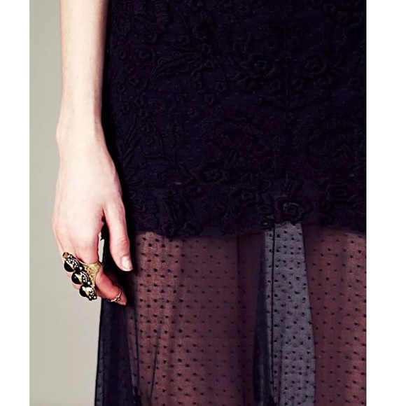 FREE PEOPLE Party Dress Intricate Long Draped Gown - Picture 3 of 8